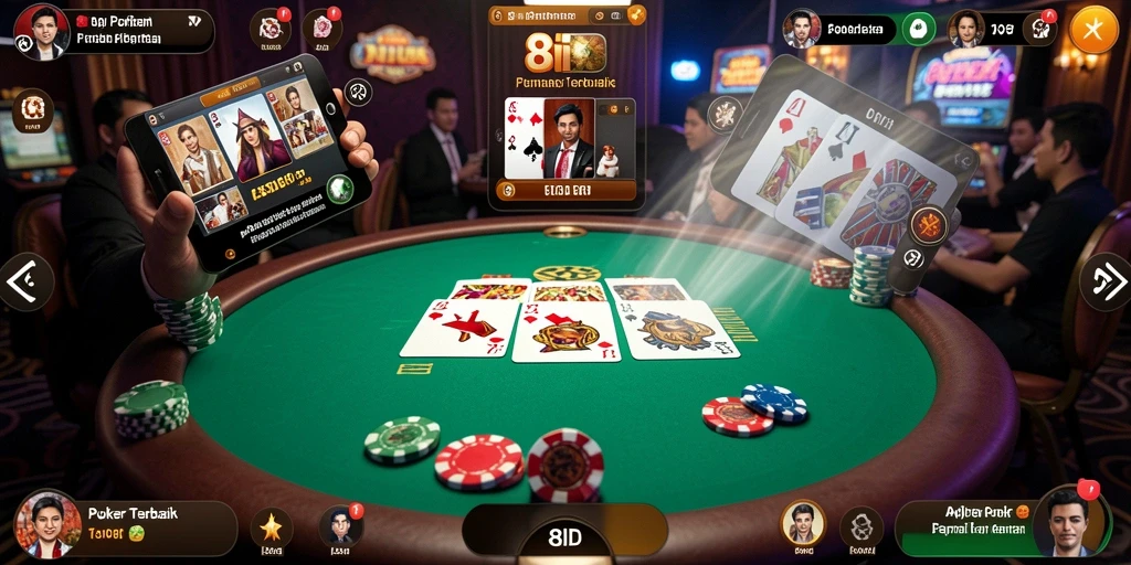 Screenshot 8ID menampilkan aksi seru permainan Poker yang mengasyikkan.