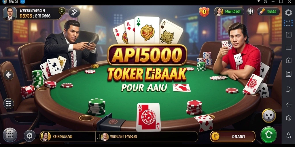 Screenshot utama API5000 menampilkan aksi permainan poker yang seru.