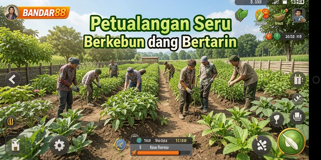 Tampilan gameplay menarik dari BANDAR88 dengan berbagai tanaman dan hewan.