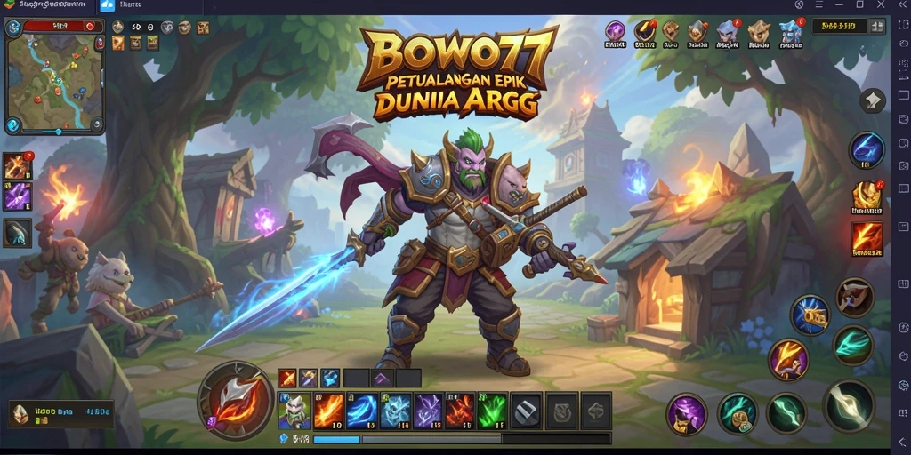 Gameplay BOWO77 yang menampilkan aksi pertarungan ARPG yang seru.