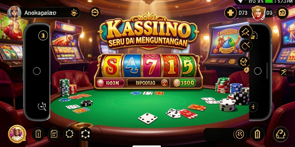 Screenshot gameplay D73 menampilkan keseruan permainan kasino.