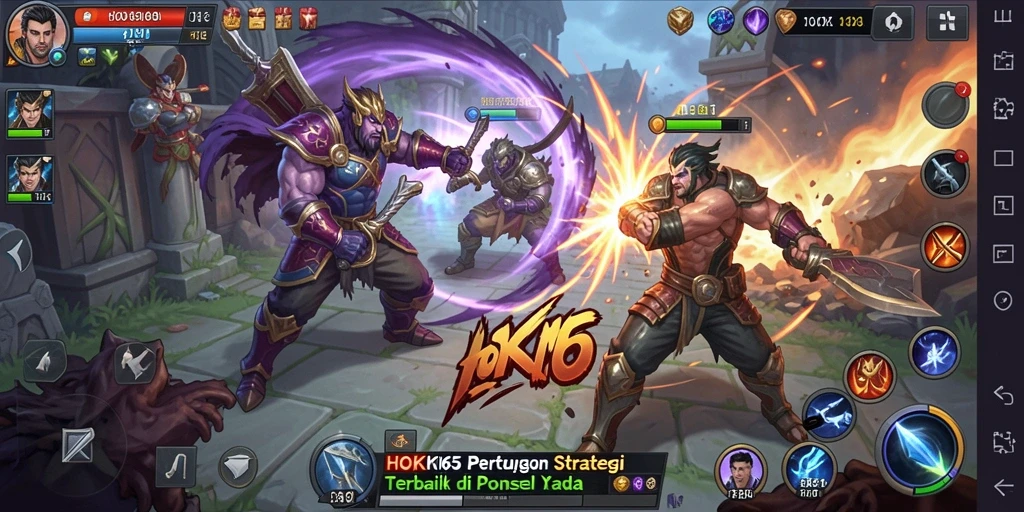 Screenshot gameplay HOKI65 yang menampilkan pertempuran strategis.