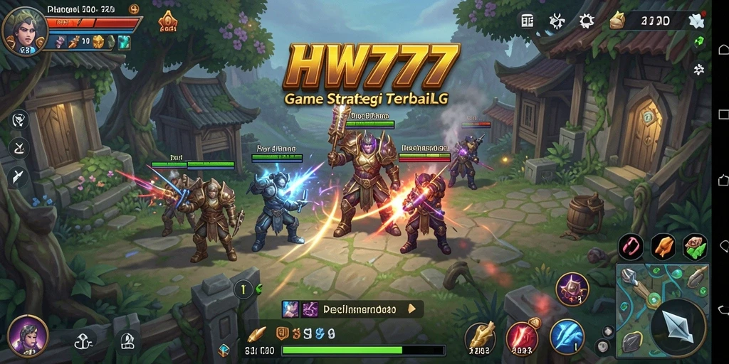 Screenshot menunjukkan aksi pertempuran seru dalam game SLG.