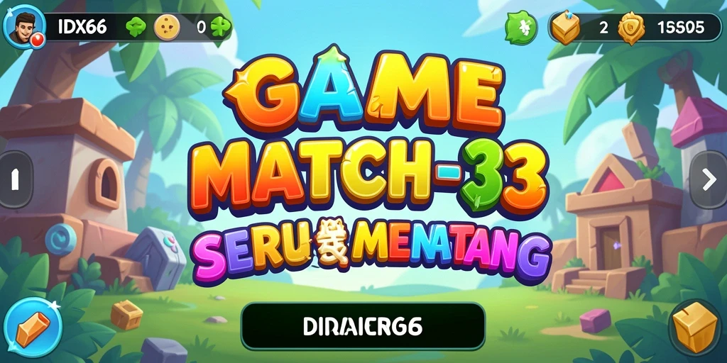 Tampilan gameplay seru di IDX66 dengan level Match-3 yang menantang.