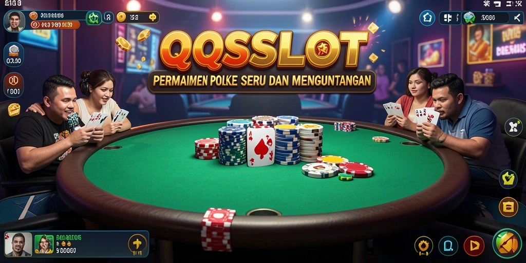 Screenshot permainan QQSLOT dengan gameplay Poker yang seru.