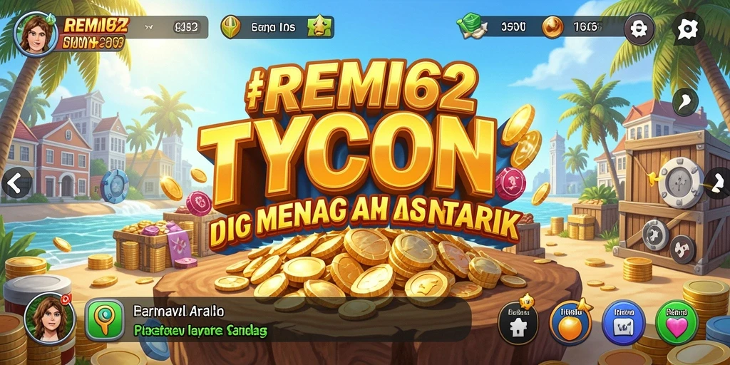 Gambar gameplay REMI62 yang menunjukkan pengelolaan bisnis Tycoon.