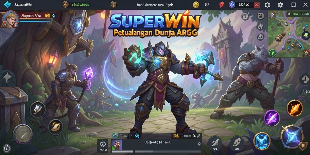 Screenshot gameplay <strong>SUPERWIN</strong> menampilkan aksi petualangan seru di dunia ARPG.