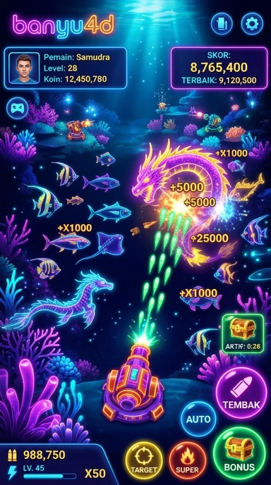 Tampilan utama aplikasi banyu4d dengan berbagai pilihan aplikasi.